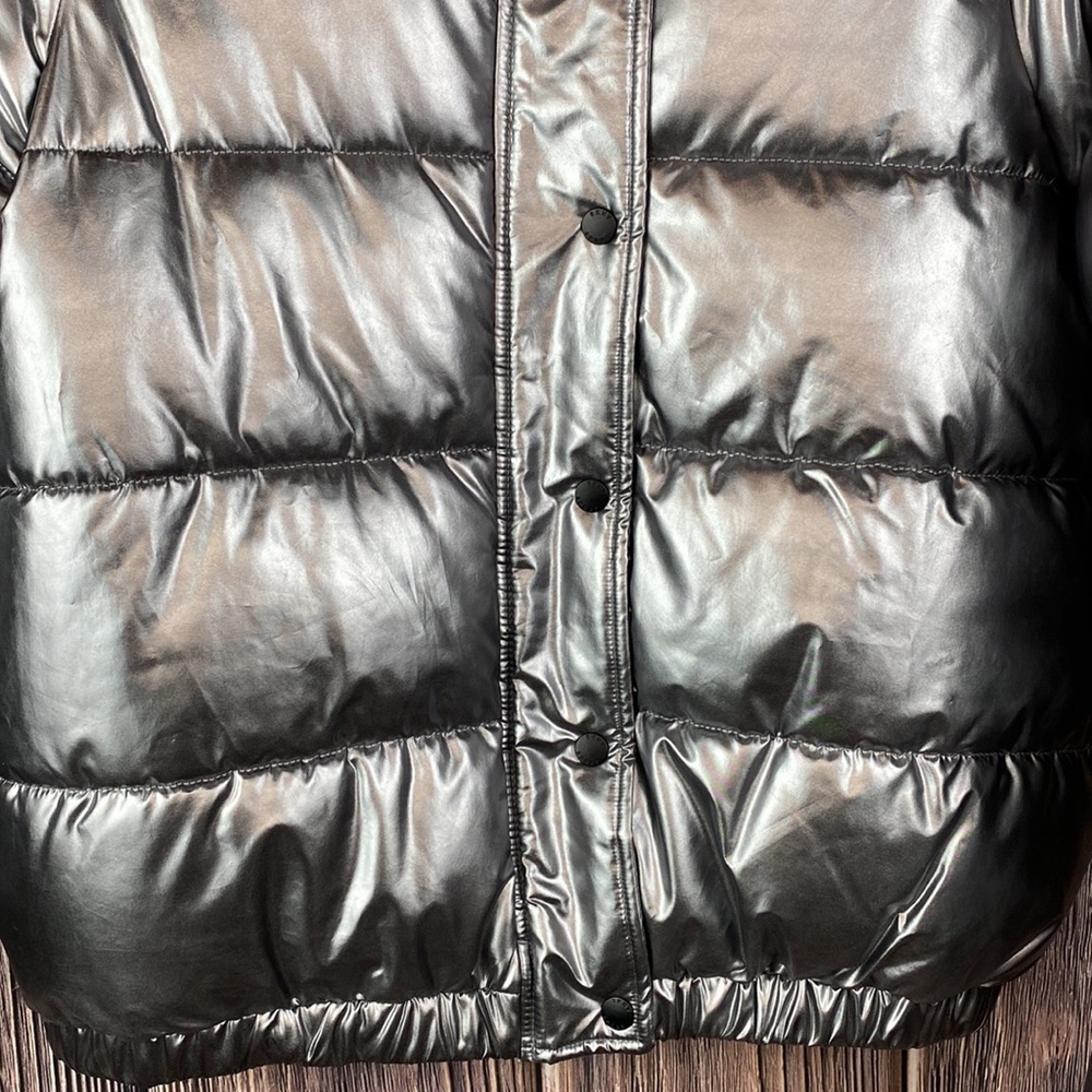 Woman’s DKNY Sport Silver Puffer Jacket- Size Lg - Picture 5 of 12